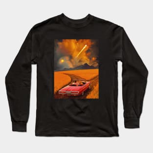 Are You Sure This Is The Right Way - Space Collage, Retro Futurism, Sci-Fi Long Sleeve T-Shirt
